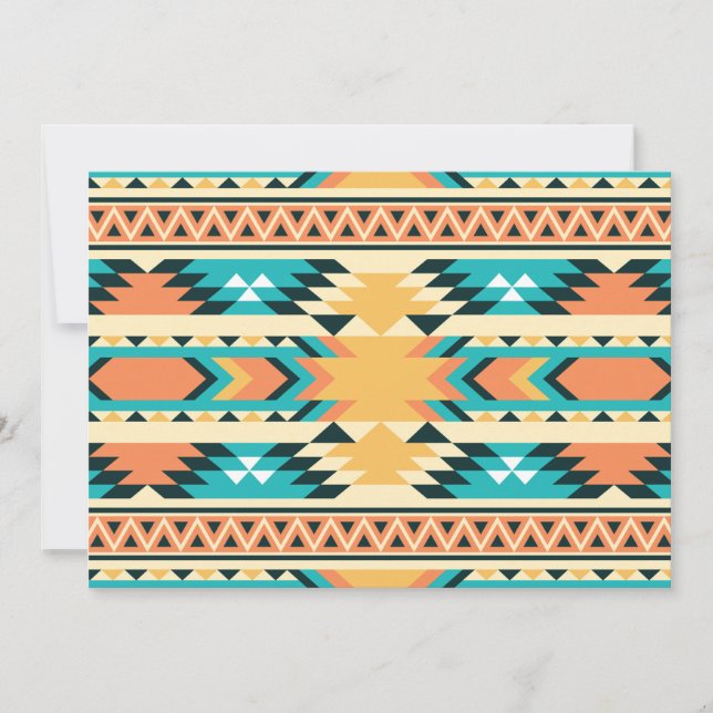 Southwestern Style Boho Pattern Thank You Card (Front)