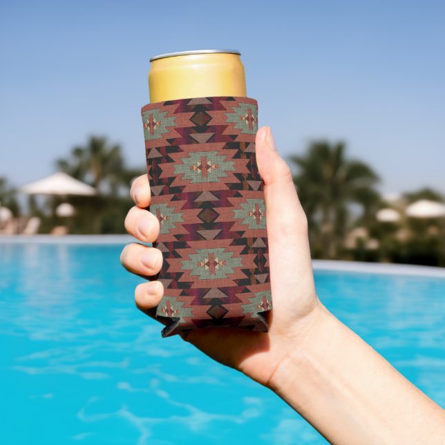 Southwestern Style Dark Beautiful Seltzer Can Cooler (In Situ Pool)