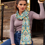 Southwestern Style Symmetrical Motif Tan Turquoise Scarf<br><div class="desc">Southwestern Style Symmetrical Motif long scraf in Tan and Turquoise colour palette. Beautiful decorative western fashion accessories for the modern cowgirl. Be the belle of the rodeo wherever you live!</div>