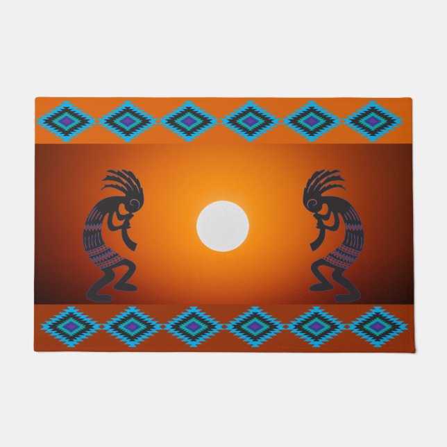 Southwestern Sun Kokopelli Doormat (Front)