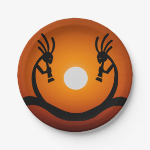 Southwestern Sun Kokopelli Paper Plate