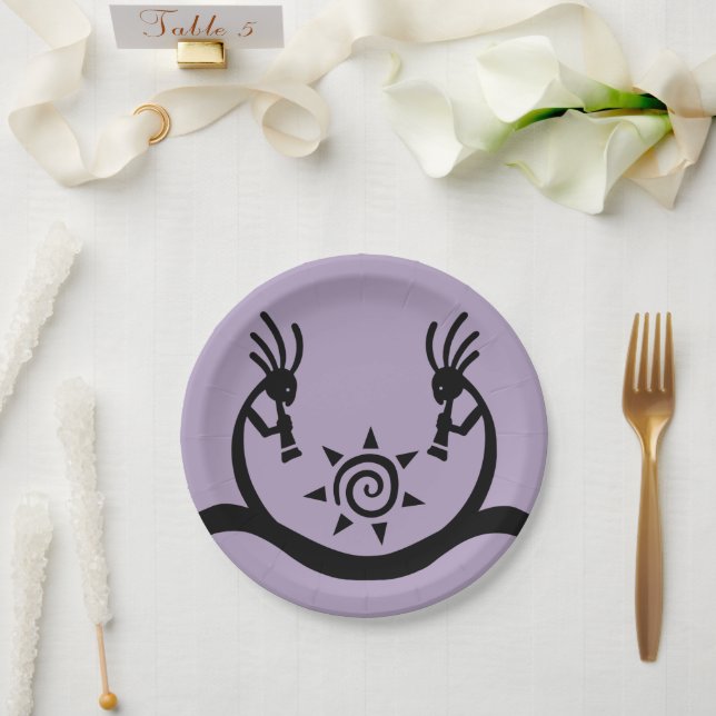 Southwestern Sun Kokopelli Party Paper Plate (Wedding)