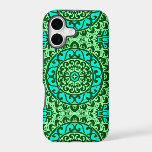 Southwestern Sun Mandala Batik, Lime Green