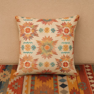 Southwestern Sunburst Boho Pattern Cushion