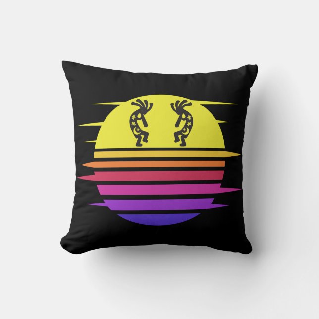 Southwestern Sunset Kokopelli Cushion (Front)