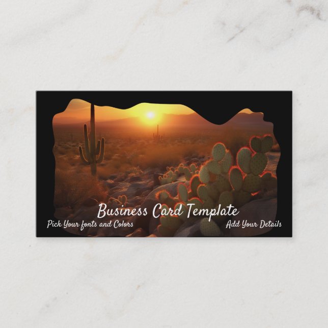 Southwestern Sunset Saguaro National Park Business Card (Front)
