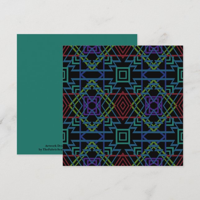 Southwestern Symmetrical Tiled Pattern Line Art Card (Front/Back)