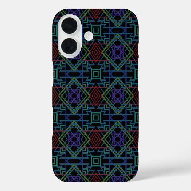 Southwestern Symmetrical Tiled Pattern Line Art Case-Mate iPhone Case (Back)