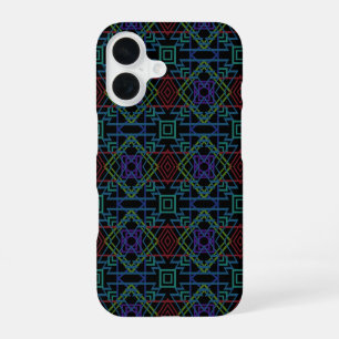 Southwestern Symmetrical Tiled Pattern Line Art iPhone 16 Case