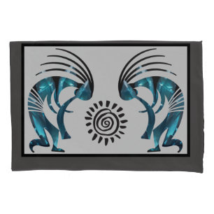 Southwestern Teal Kokopelli Pillowcase
