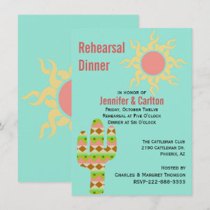 Southwestern Theme Wedding Rehearsal Dinner Invitation