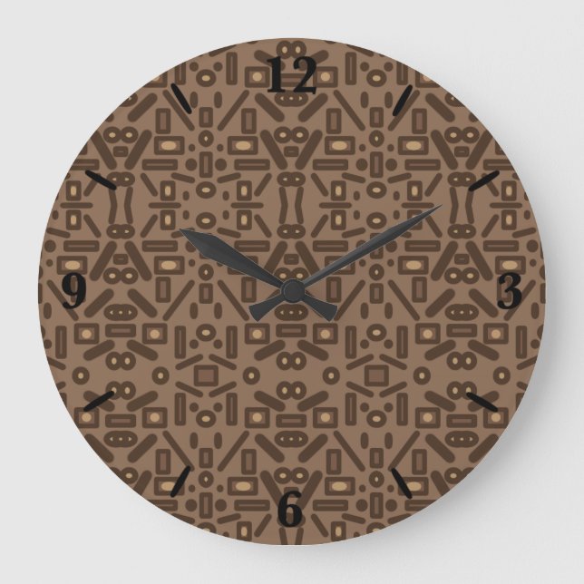 Southwestern Tribal Abstract Pattern Art Design  Large Clock (Front)