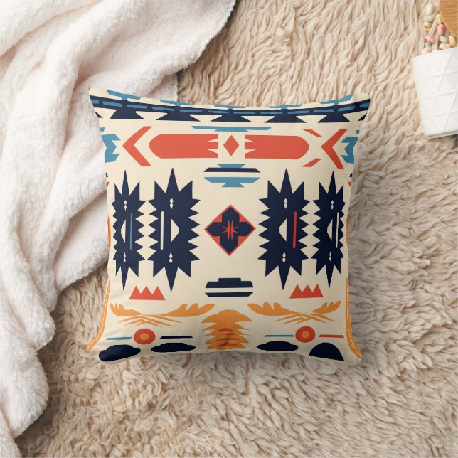 Southwestern Tribal Aztec Geometric Boho Cushion (Blanket)