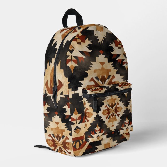 Southwestern Tribal Geometric Backpack  (Back Corner Left)
