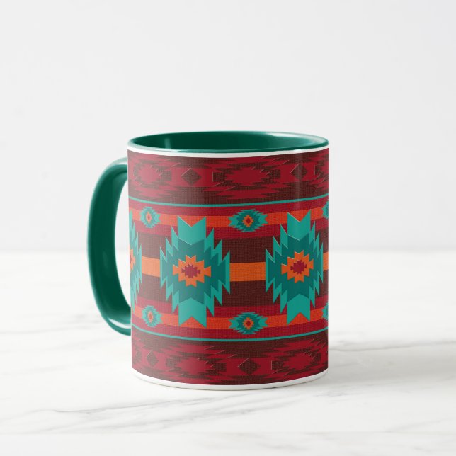 Southwestern tribal geometric pattern. mug (Front Left)