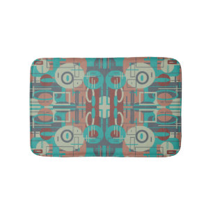 Southwestern Tribal Geometric Shapes Abstract Art Bath Mat