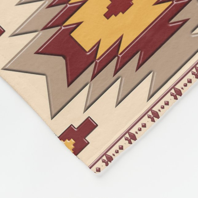 Southwestern tribal pattern fleece blanket (Corner)