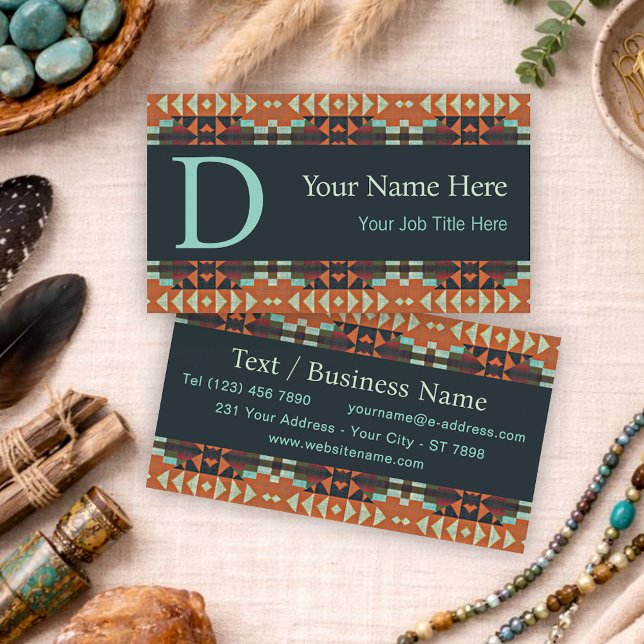 Southwestern Tribal Pattern Inspired Custom Business Card (Creator Uploaded)