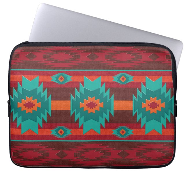 Southwestern tribal pattern laptop sleeve (Front)