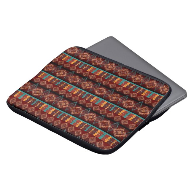 Southwestern tribal pattern laptop sleeve (Front Top)