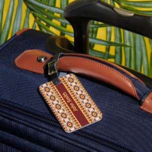 Southwestern tribal pattern luggage tag