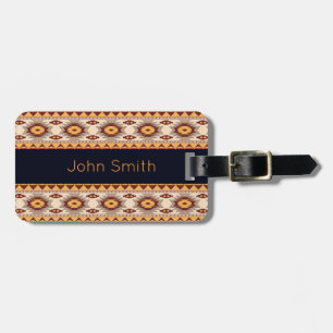 Southwestern tribal pattern luggage tag