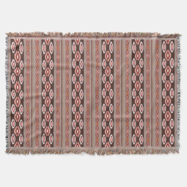 Southwestern tribal pattern throw blanket (Front)