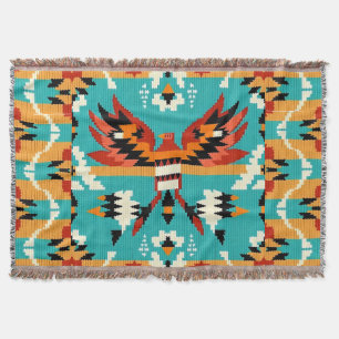 Southwestern Tribal Thunderbird Throw Blanket