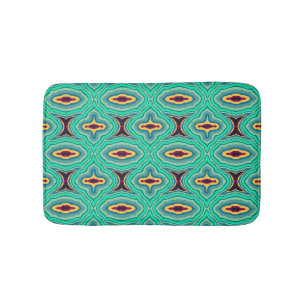 Southwestern Tropical Boho Chic Geode Pattern Art Bath Mat