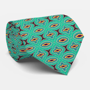 Southwestern Tropical Boho Chic Geode Pattern Art Tie