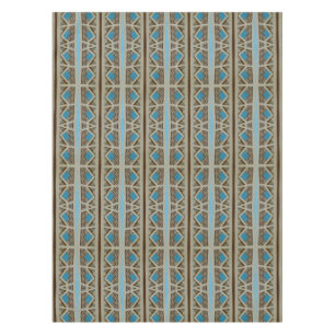 Southwestern Turquoise Grey Brown Pattern Tablecloth