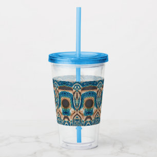 Southwestern Turquoise Native Pattern Acrylic Tumbler