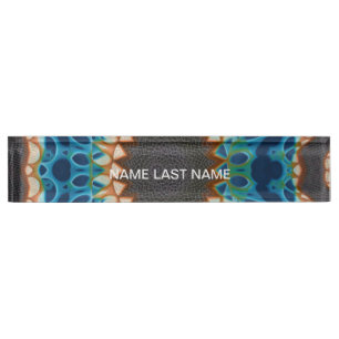 Southwestern Turquoise Native Pattern Nameplate