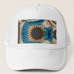 Southwestern Turquoise Native Pattern Trucker Hat