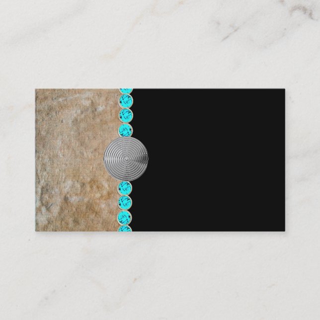 southwestern,turquoise,rustic business cards (Front)