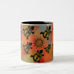 SOUTHWESTERN TURTLES ART Two-Tone COFFEE MUG