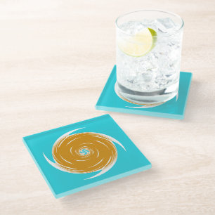 Southwestern Twirl Pattern Glass Coaster