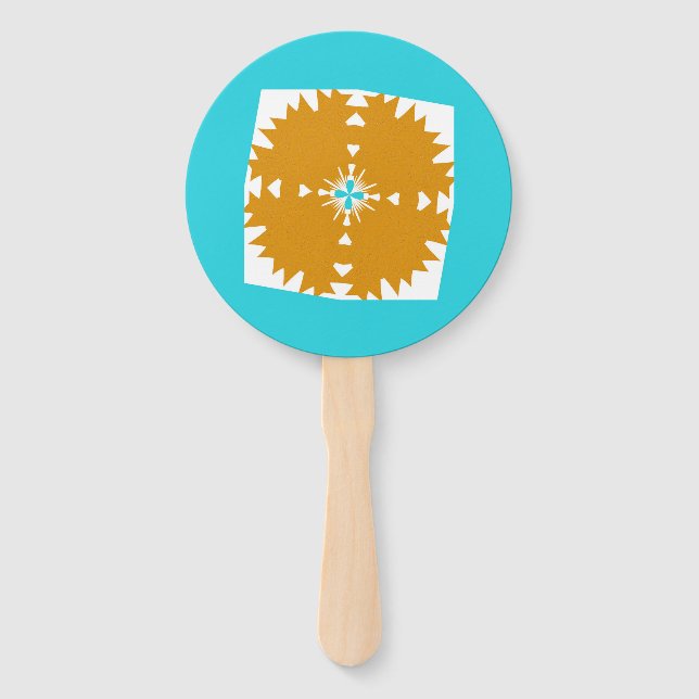 Southwestern Vibes Multi-Colour Pattern Hand Fan (Front)