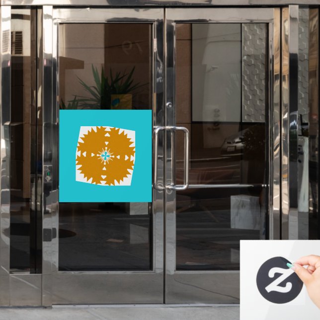 Southwestern Vibes Multi-Colour Pattern Window Cling (Office Door)