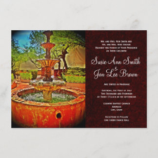 Southwestern Water Fountain Wedding Invitations