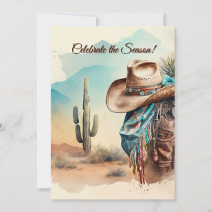 Southwestern Watercolor Christmas Season Holiday