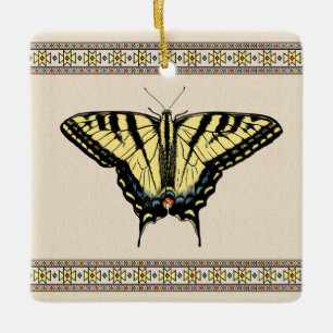Southwestern Yellow Swallowtail Butterfly Ceramic Ornament