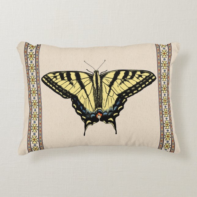 Southwestern Yellow Swallowtail Butterfly Decorative Cushion (Front)