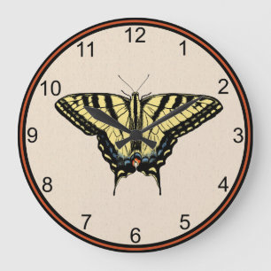Southwestern Yellow Swallowtail Butterfly Large Clock