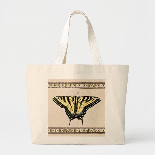 Southwestern Yellow Swallowtail Butterfly Large Tote Bag (Front)