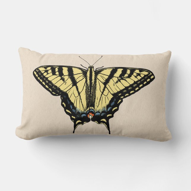 Southwestern Yellow Swallowtail Butterfly   Lumbar Cushion (Front)