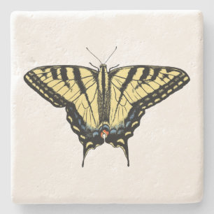 Southwestern Yellow Swallowtail Butterfly Stone Coaster