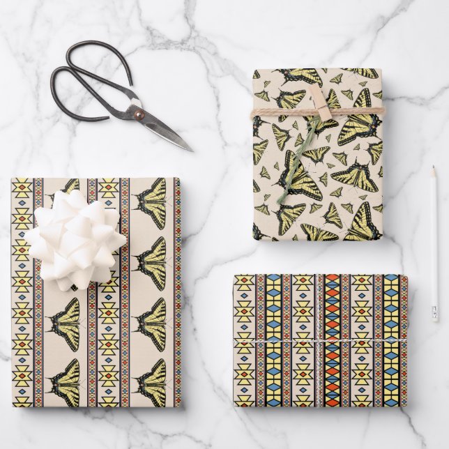 Southwestern Yellow Swallowtail Butterfly  Wrapping Paper Sheet (Front)