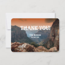 Southwestern Zion Canyon Wedding Thank You Notes