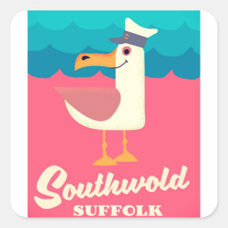southwold suffolk travel poster square sticker
